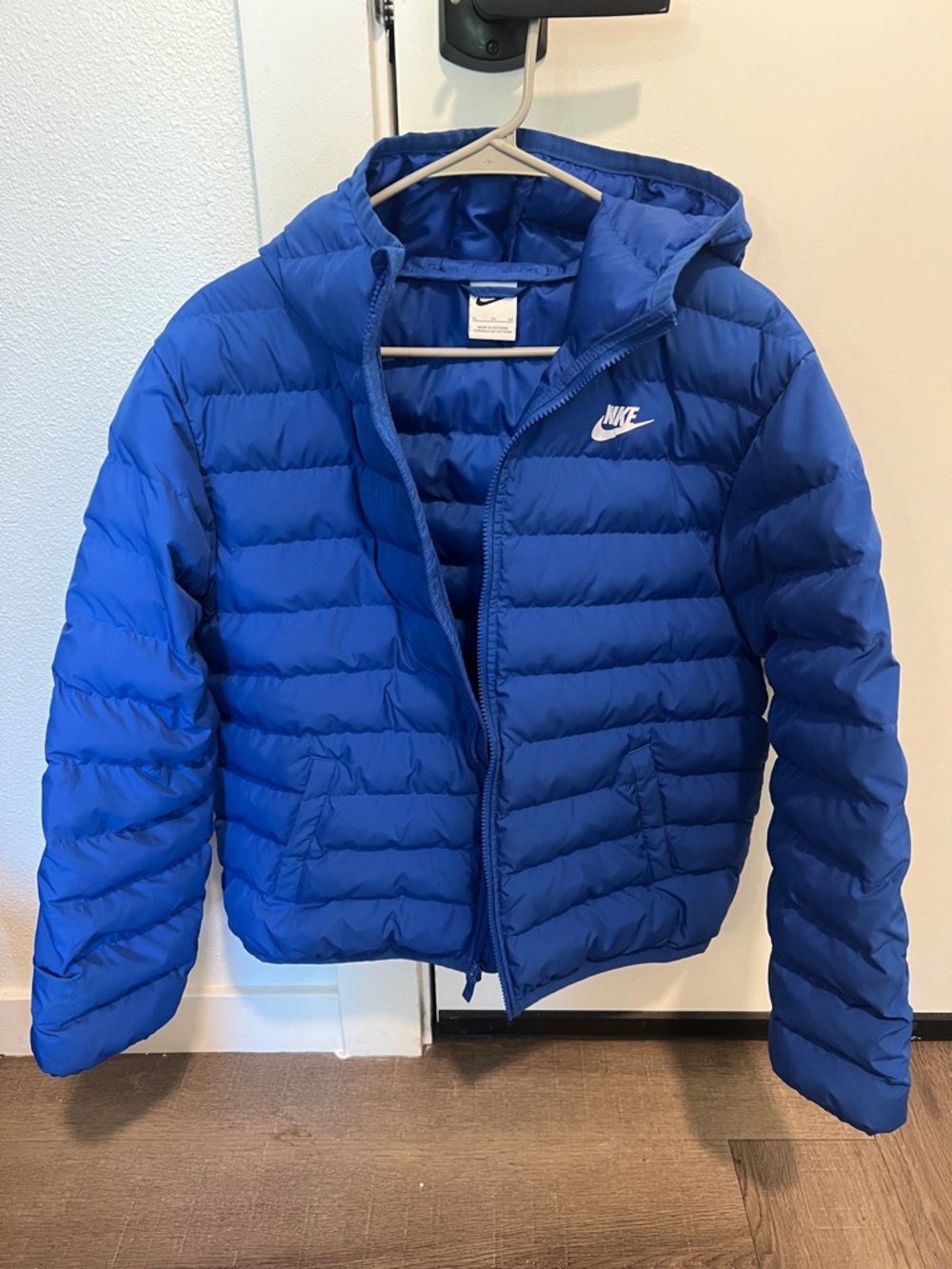 Nike Kids Royal Blue Hooded Puffer Jacket